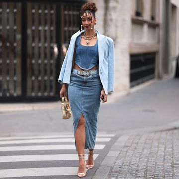 denim midi skirt