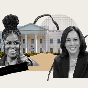 Michelle Obama and Kamala Harris with the White House behind them michelle obama and kamala harris with the white house behind them