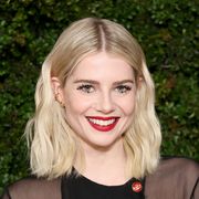 lucy boynton bronze blonde bob