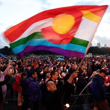 Candle vigil for Orlando, Fl. victims denver, co june 13 mark wonder waves his rainbow color colorado flag as he and about 2,000 supporters attended the pflag denver chapter candle vigil june 13, 2016 at cheeseman park a silent candle vigil was held in support of the tragic event at pulse night club in orlando, florida photo by john leybathe denver post via getty images